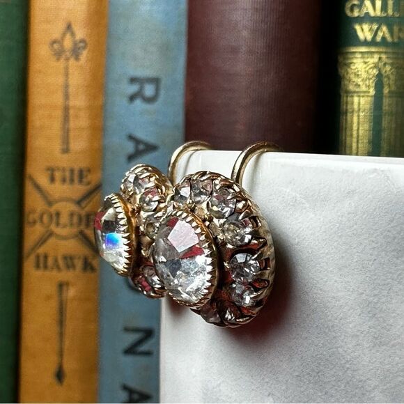 Vintage Vargas Rhinestone Screw Back Earrings vintage rhinestone earring regency - Picture 11 of 14